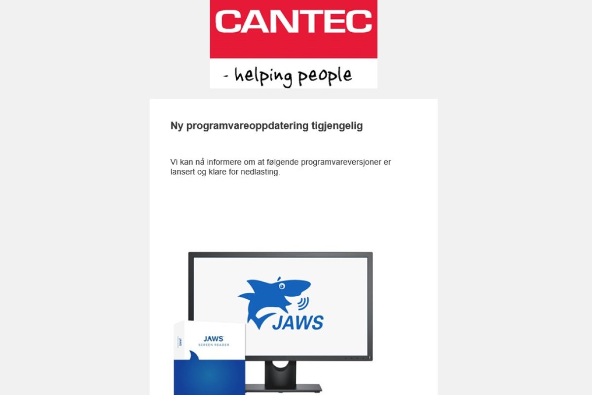 Ny programvareoppdatering tigjengelig