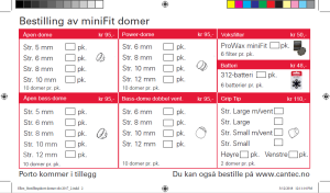 Bestillingskort MiniFit domer